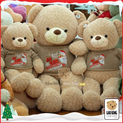 Gấu Teddy Merry Christmas (Cafe Sữa)