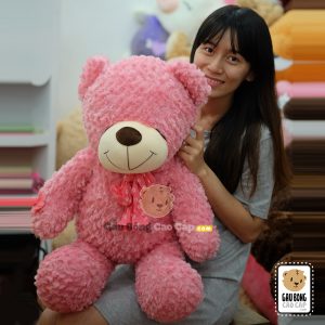 Gấu Bông Teddy Mắt Nhắm Nơ Hoa