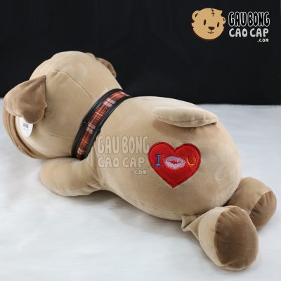 Chó bông mặt xệ tim i love you