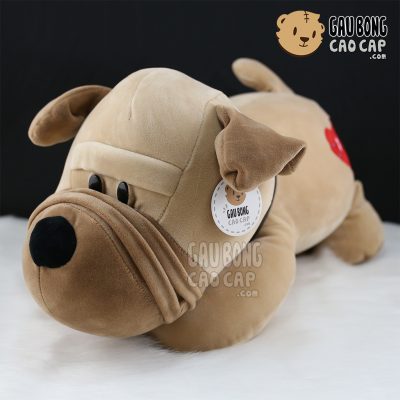 Chó bông mặt xệ tim i love you