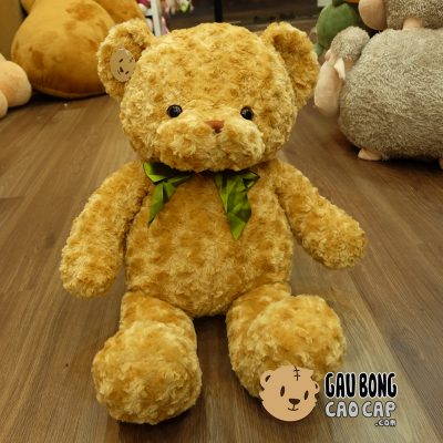 Gấu Teddy lông xoắn - Nơ Xanh lá
