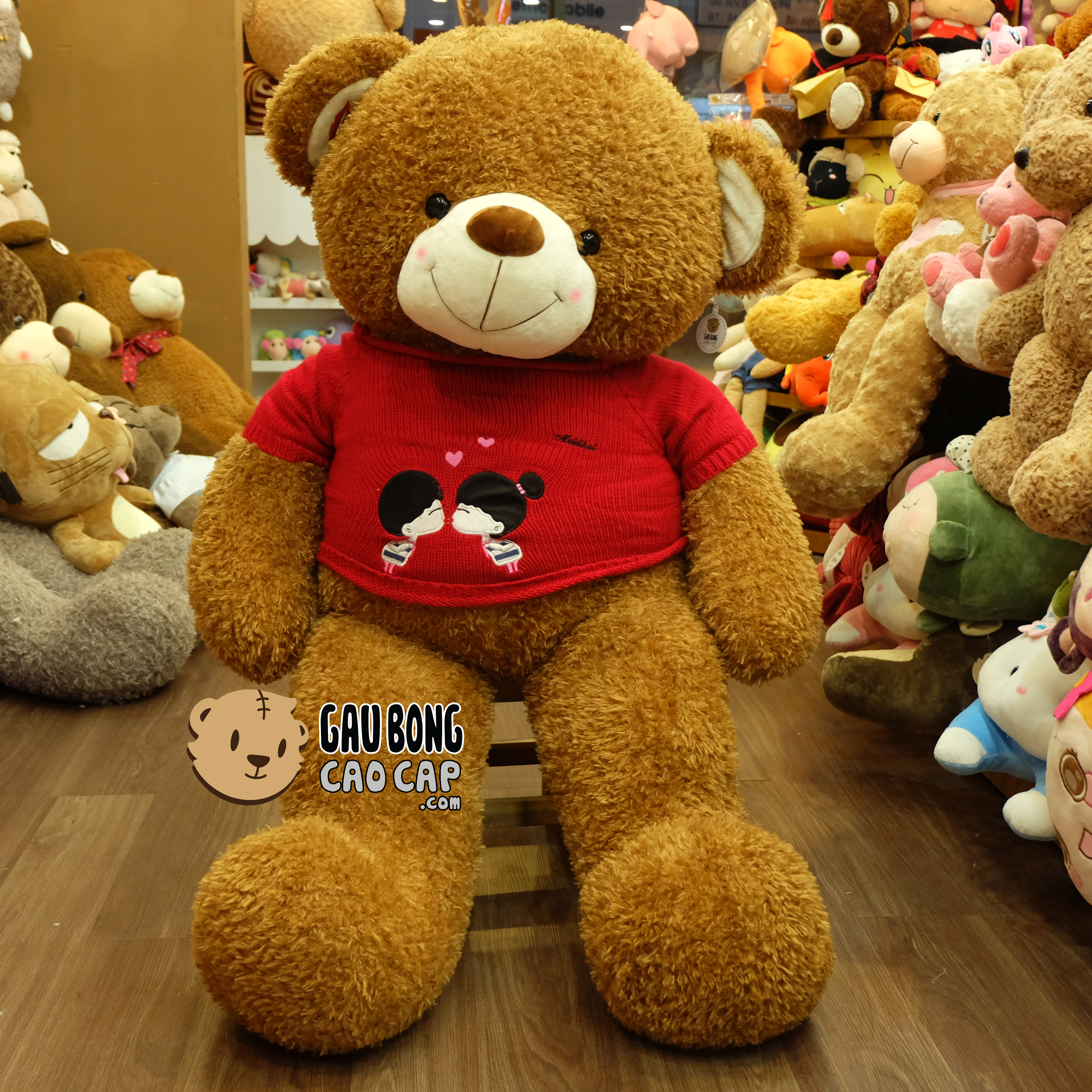 Gấu Teddy áo len Kissing Couple - Màu Honey