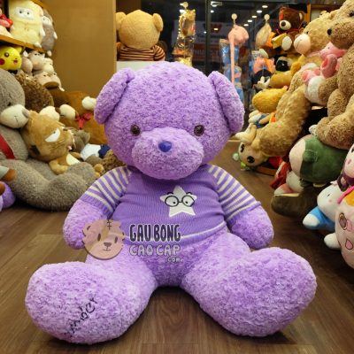 Gấu Bông Tím áo len Lavender