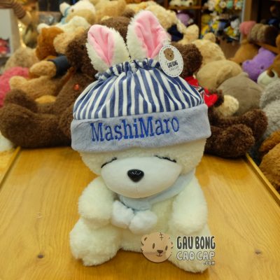 Thỏ Bông Mashimaro đội nón choàng khăn
