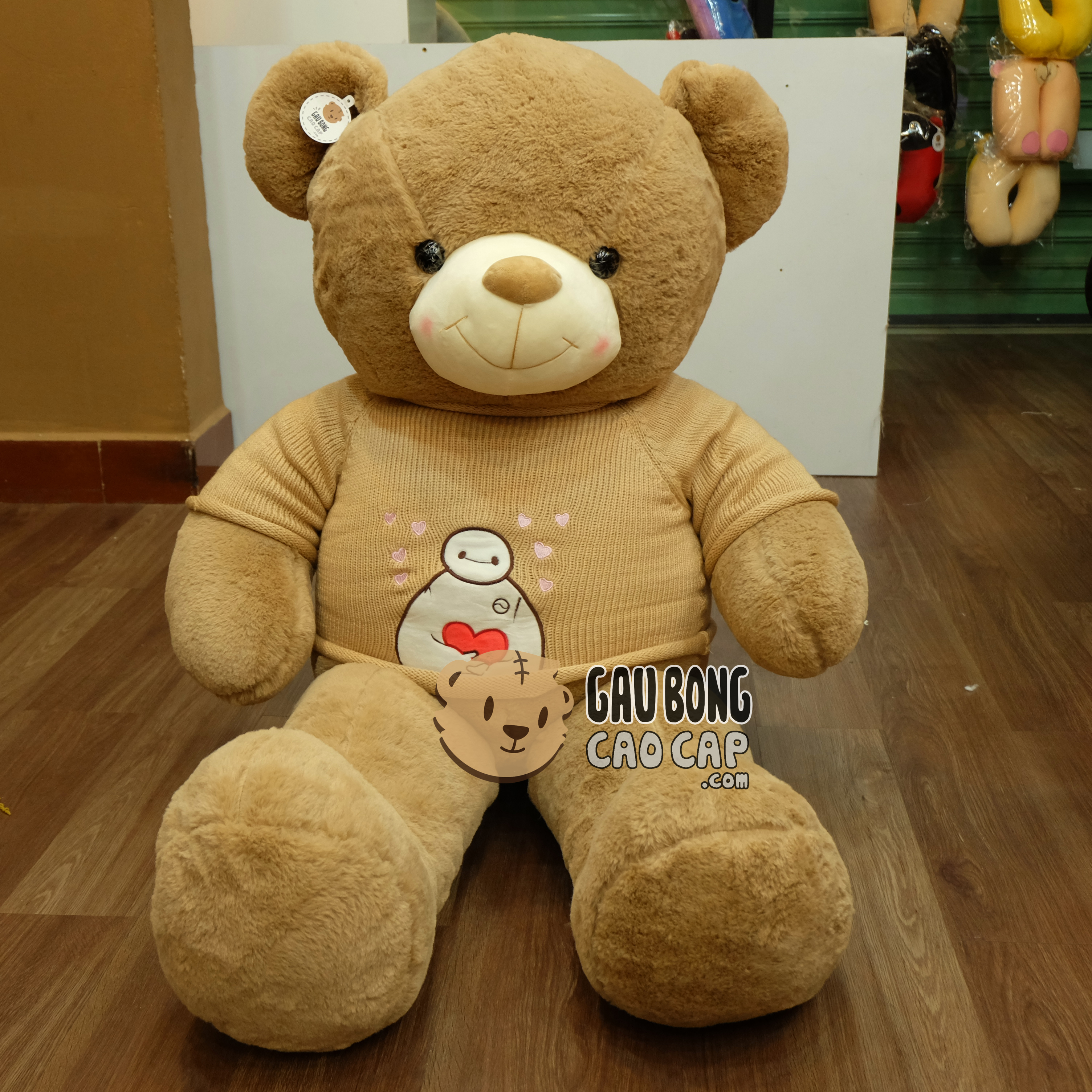 Gấu Teddy áo len Baymax - Nâu