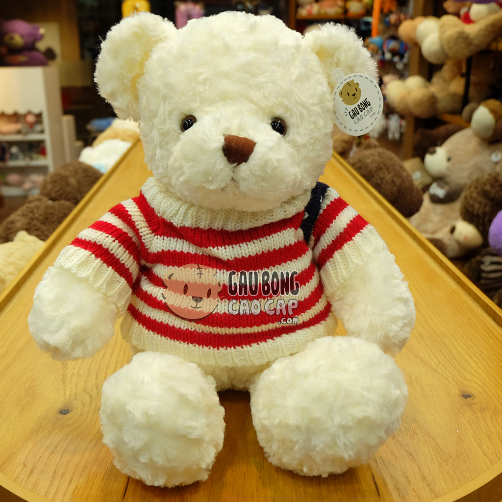 Gấu Teddy áo len Cờ Mỹ - Trắng - 50cm