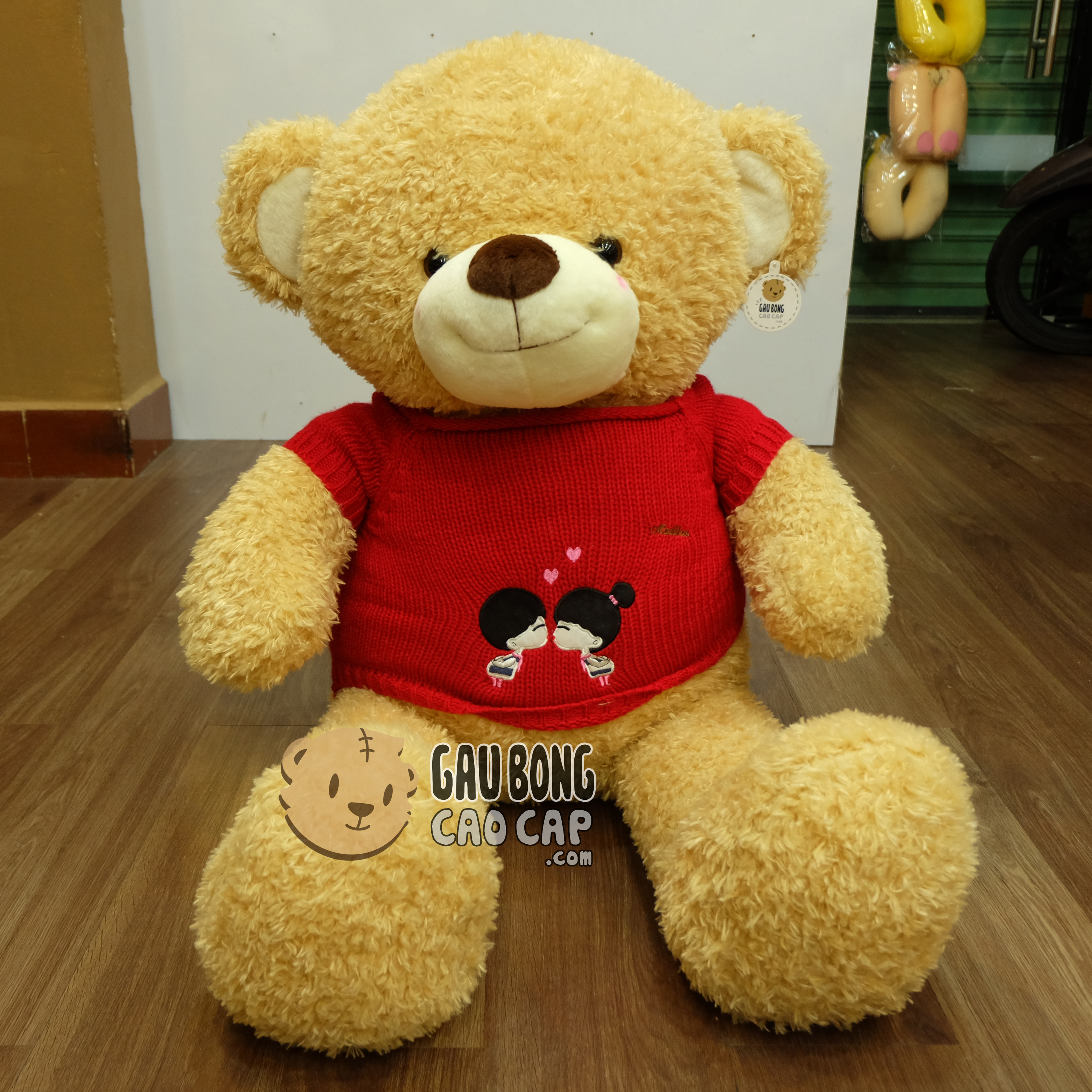 Gấu Teddy Kissing Couple - Màu Vàng