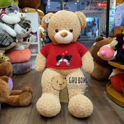 Teddy Lông Xoắn áo len đỏ Sweet Kiss