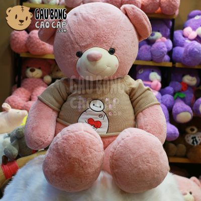 Gấu Teddy áo len Baymax - Hồng