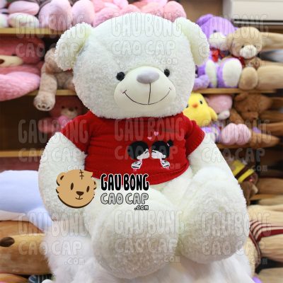 Gấu Teddy áo len Kissing Couple - Màu Trắng