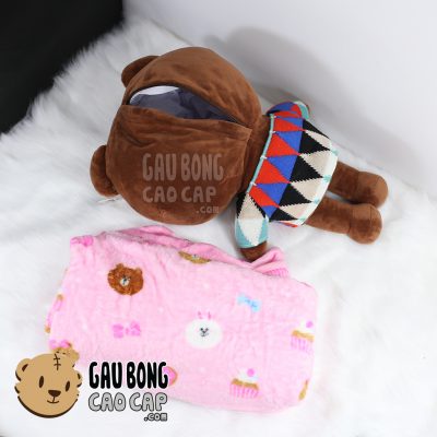Gối mền Gấu Brown mặc áo len