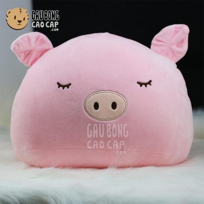 Gối ôm đầu to Heo Bông Hồng