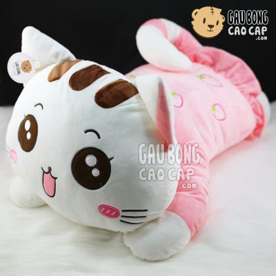 Mèo bông nằm mặc đầm dâu