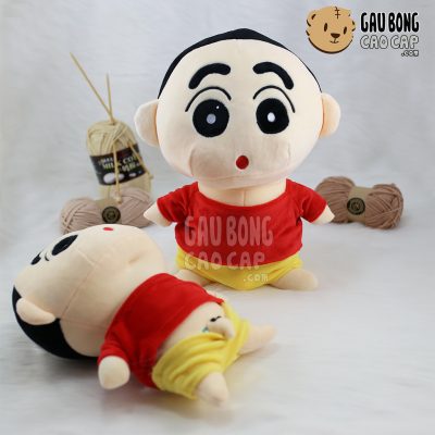 Gấu Bông Shin quần vàng áo đỏ - Lông nhung siêu mịn