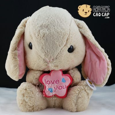 Thỏ bông ôm tim LOVE YOU