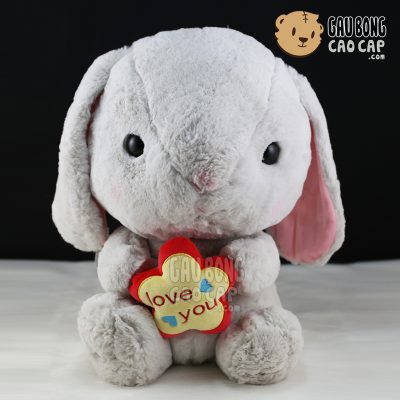 Thỏ bông ôm tim LOVE YOU
