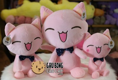 Mèo bông nơ chấm bi