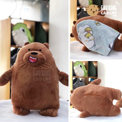 Gối mền 2in1 Gấu We Bare Bear Grizzly