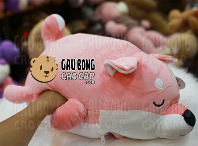Gối mền - Gối Chăn có đút tay Chó Bông Akita