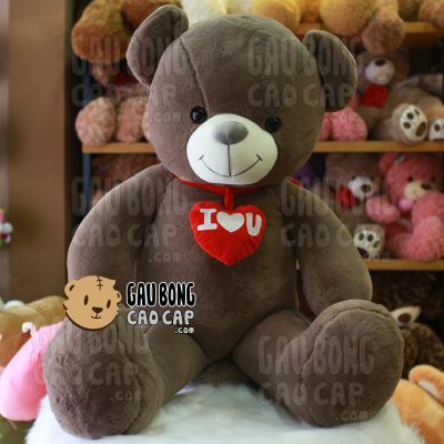 Gấu Teddy Smooth đeo tim I LOVE YOU