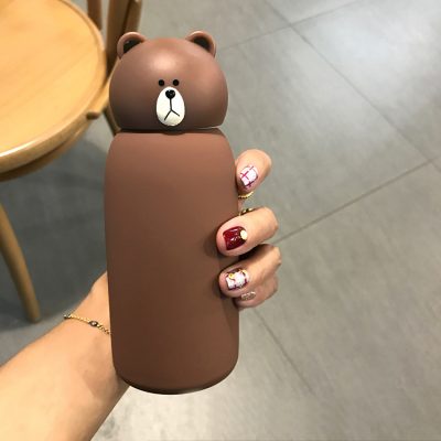 Bình nước giữ nhiệt Gấu Brown