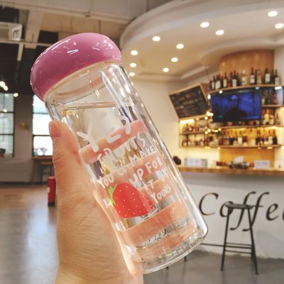 Bình nước Thủy Tinh Fruits nắp Colourful - 300ml
