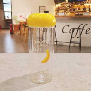 Bình nước Thủy Tinh Fruits nắp Colourful - 300ml