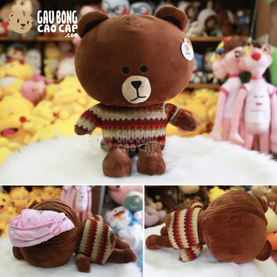 Gối mền Gấu Brown mặc áo len