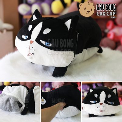 Gối mền đút tay Mèo Đen Mắt Lườm