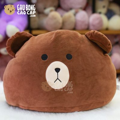 Gối ôm đầu to Brown - Gối ôm LINE