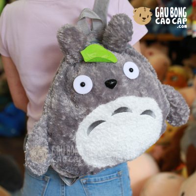 Balo Gấu Bông totoro lông xù lá