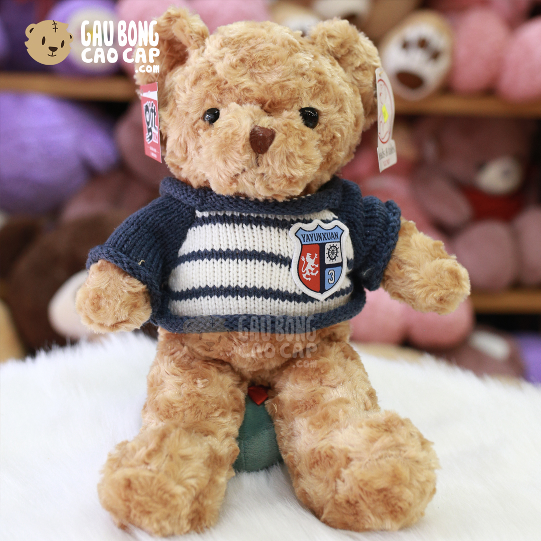 Gấu Teddy lông xoắn mặc áo len Thủy Thủ