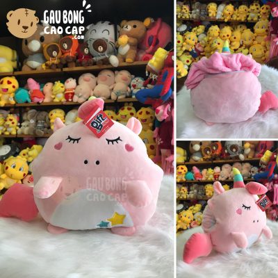 Gối mền Unicorn tròn má Tim