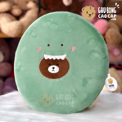 Gối tự lưng/lót mông Gấu Brown cosplay Khủng Long hình tròn