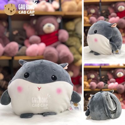 Gối mền đút tay 2in1 Chuột bông Hamster miệng chu