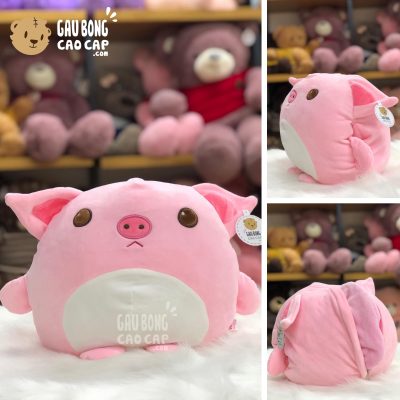Gối mền đút tay 2in1 Heo Hồng