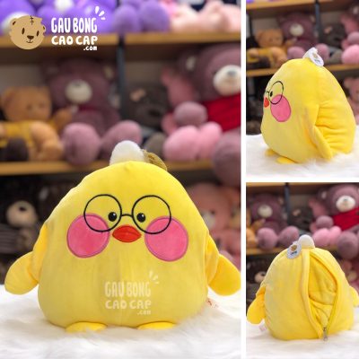 Gối mền đút tay 2in1 Vịt vàng Lalafanfan