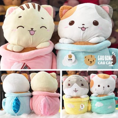 Gối mền 2in1 Mèo Bông trong Ly