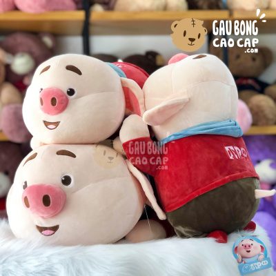Heo Bông Tiktok Nằm mặc áo Hoodie quần Nâu