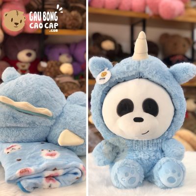 Gối mền 2in1 We Bare Bear Cosplay - Panda cosplay Unicorn