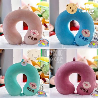 Gối Chữ U Cao Su Non Basic Thêu Heo Tiktok
