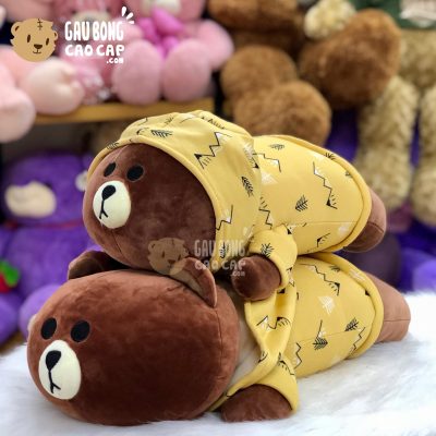 Gấu Bông Brown nằm mặc áo Hoodie