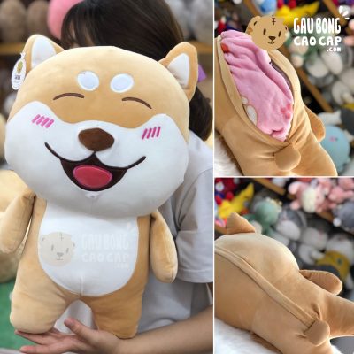 Gối mền 2in1 chó bông Shiba đứng