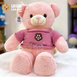 Gấu Teddy Smooth áo len thêu Chân Gấu I Love You More - 65cm