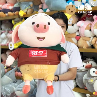 Heo bông TikTok đứng lông mịn mắc áo Hoodie