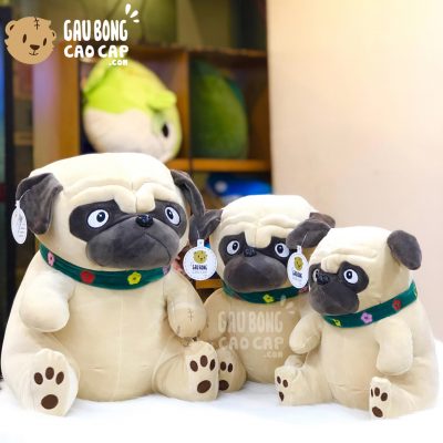 Chó Bông mặt xệ ngồi đeo khăn