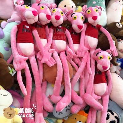 Gấu Bông Báo Hồng Áo Thun Đỏ I Love Pink