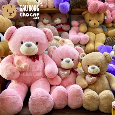 Gấu Teddy Smooth ôm tim LOVE YOU