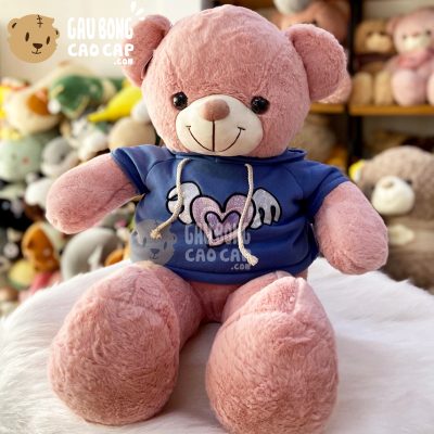 Gấu Teddy Smooth áo Hoodie Tim Cánh Lấp Lánh