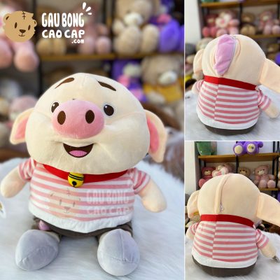 Gối Mền Heo bông Tiktok Đứng mặc Áo Sọc